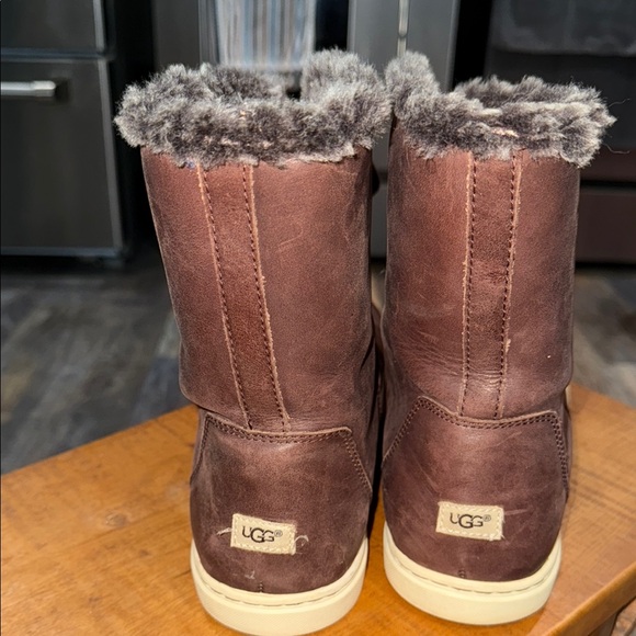 UGG Dark Brown Fur-Lined Boots - Picture 4 of 9